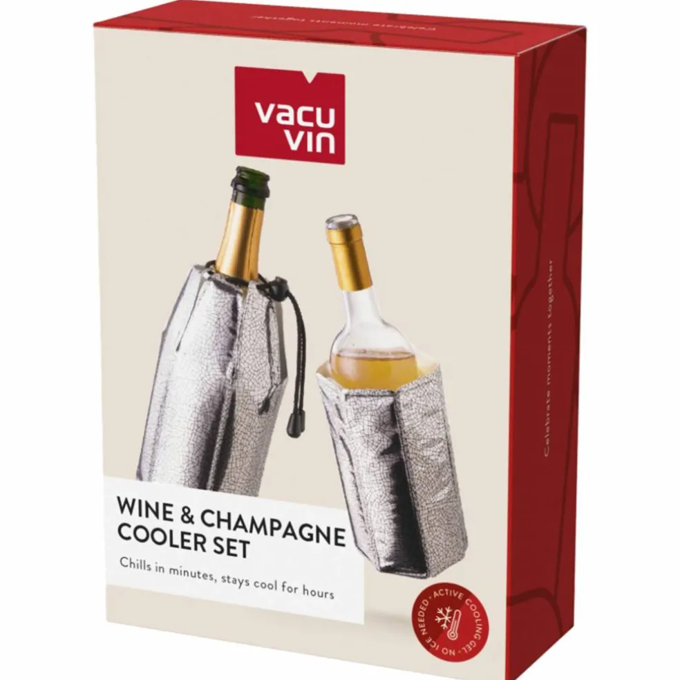 Active vin- og champagnekjøler 2-pakning, sølv