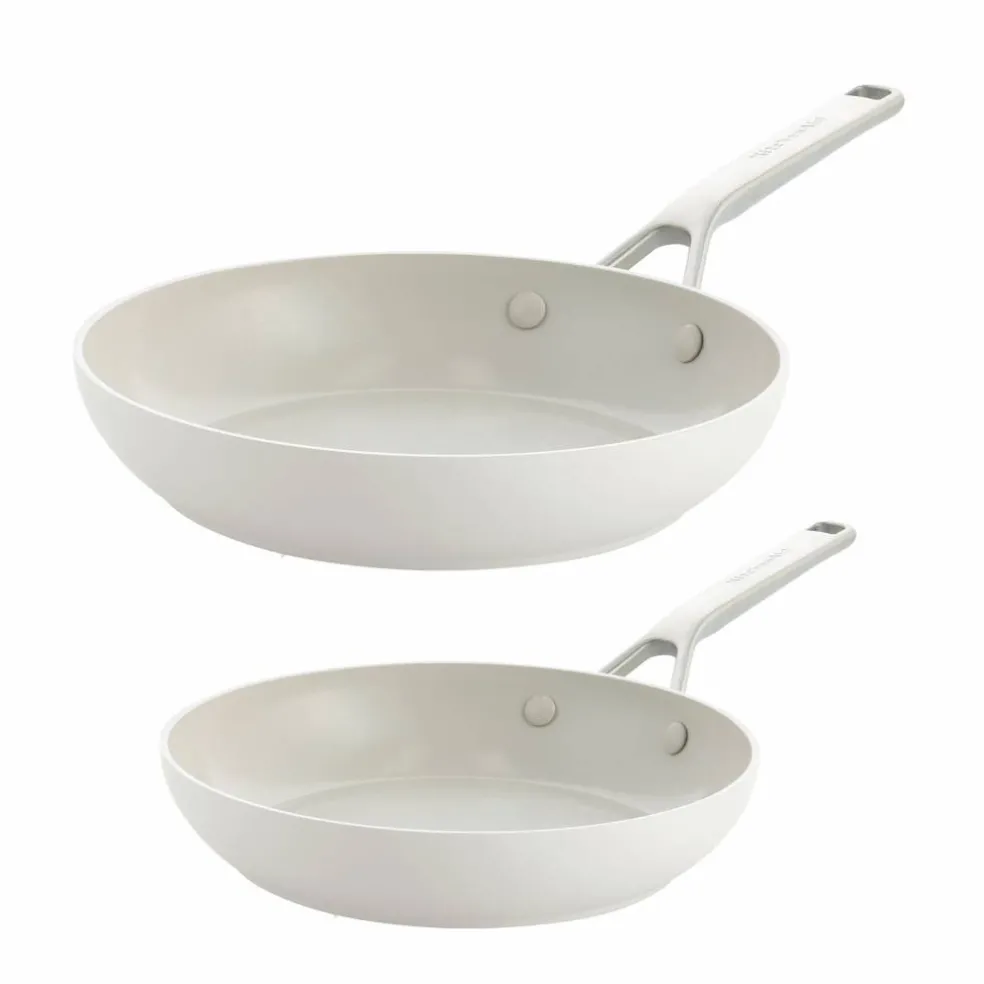 Advanced Hard Anodized stekepannesett 24 & 28 cm, porselenshvit