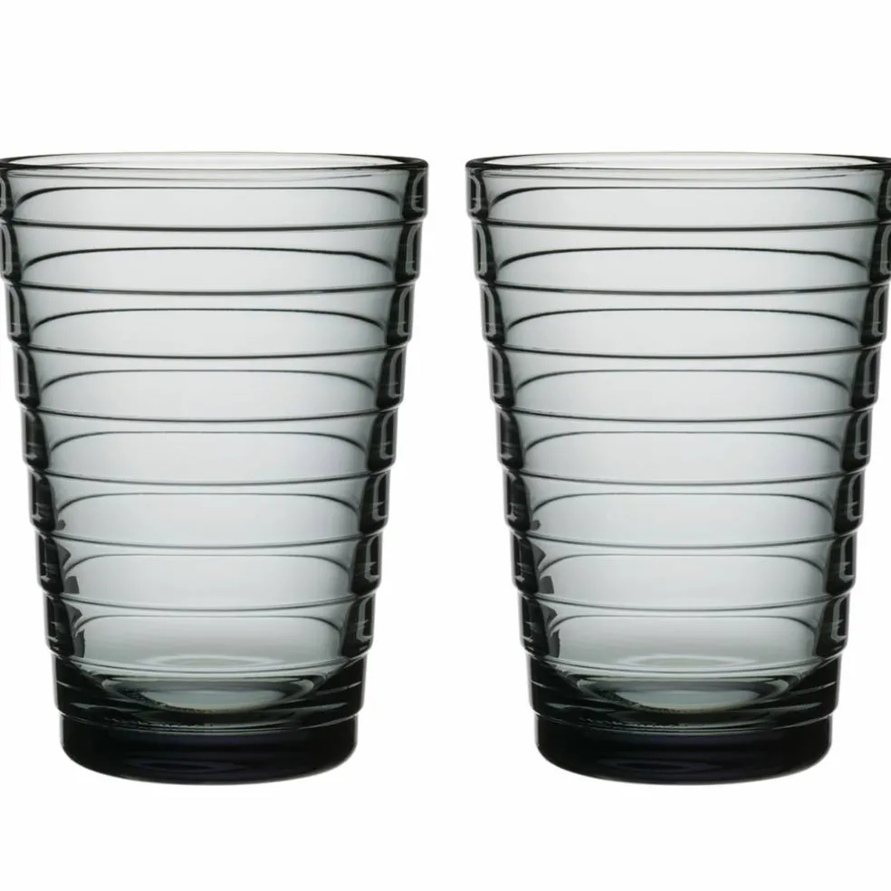 Aino Aalto glass 33 cl grå, 2-pakning