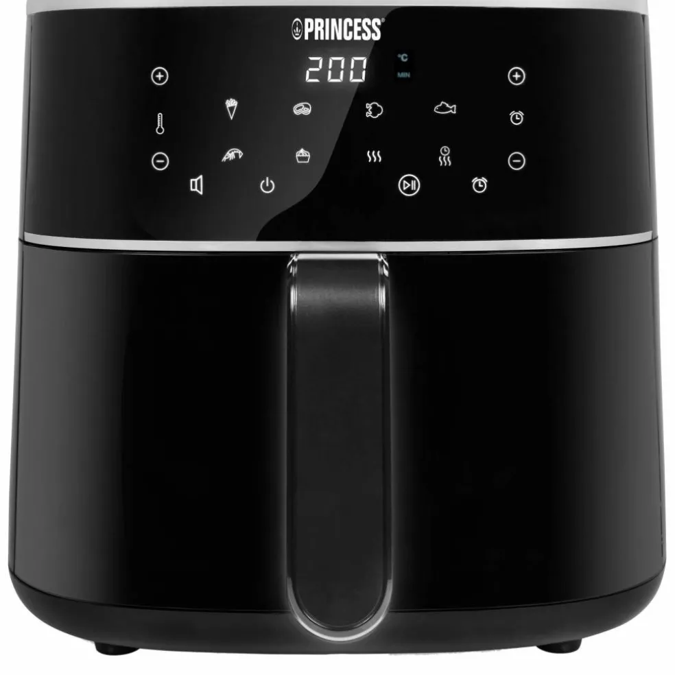 Airfryer 6 liter, svart/sølv