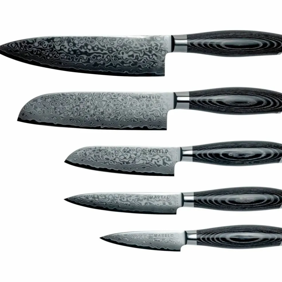 Akio Knivsett, 5 kniver, svart