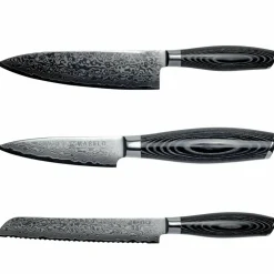 Akio Knivsett med brødkniv, svart