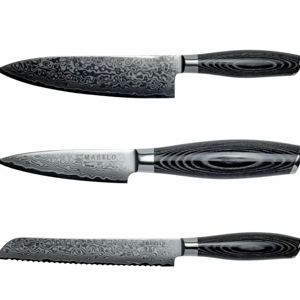 Akio Knivsett med brødkniv, svart