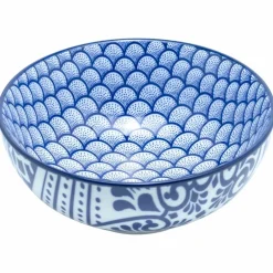 Akio skål 14 cm 4-pakning, blå/hvit