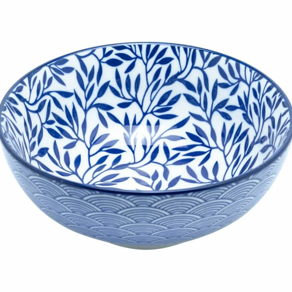 Akio skål 14 cm 4-pakning, blå/hvit