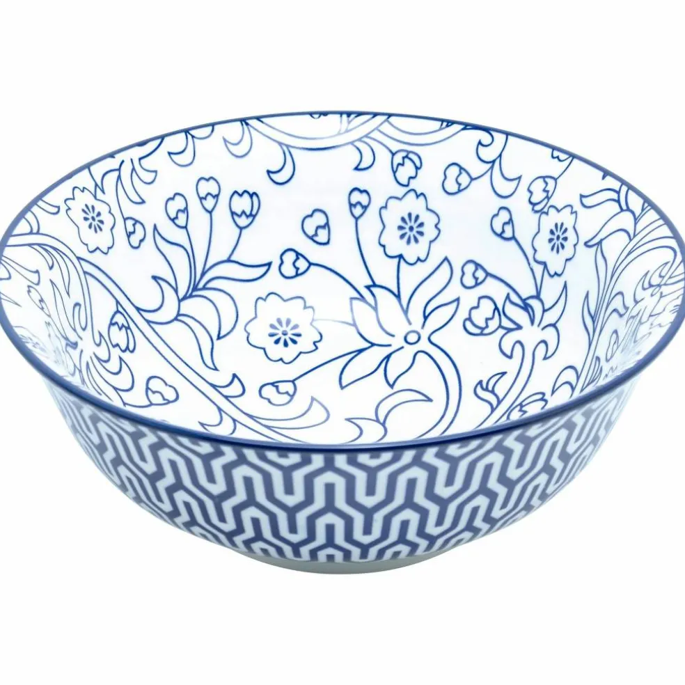 Akio skål 14 cm 4-pakning, blå/hvit