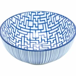 Akio skål 21 cm 4-pakning, blå/hvit