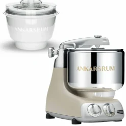 AKM 6230 kjøkkenmaskin med iskremmaskin, sunbeam yellow