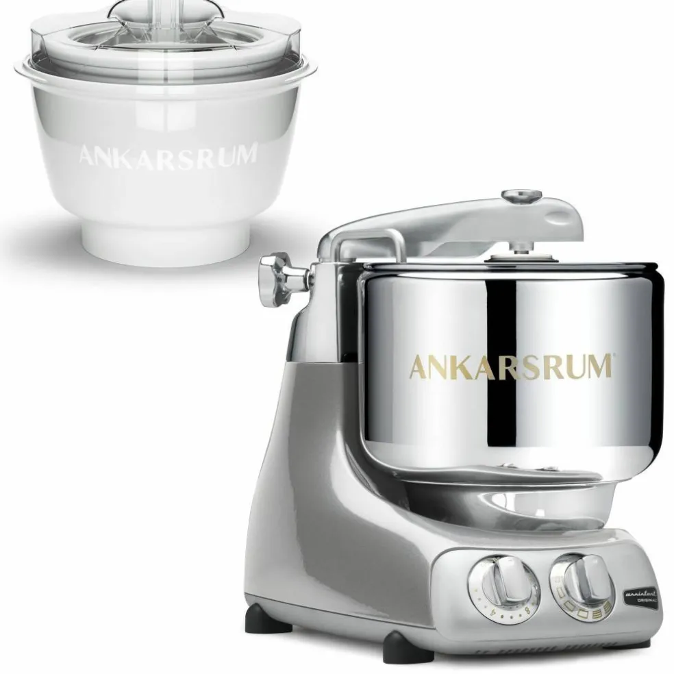 AKM 6230 kjøkkenmaskin med iskremmaskin, black chrome