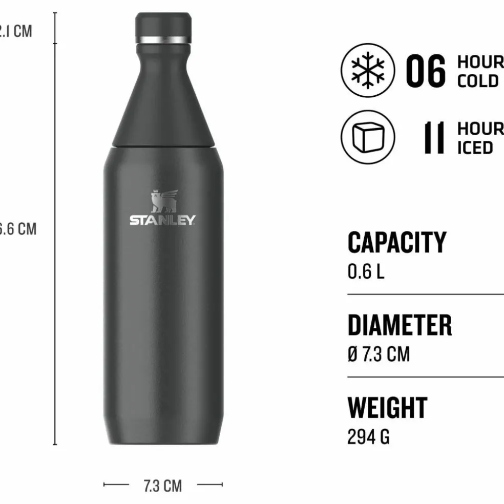 All Day Slim Bottle termoflaske 0.6 liter, black