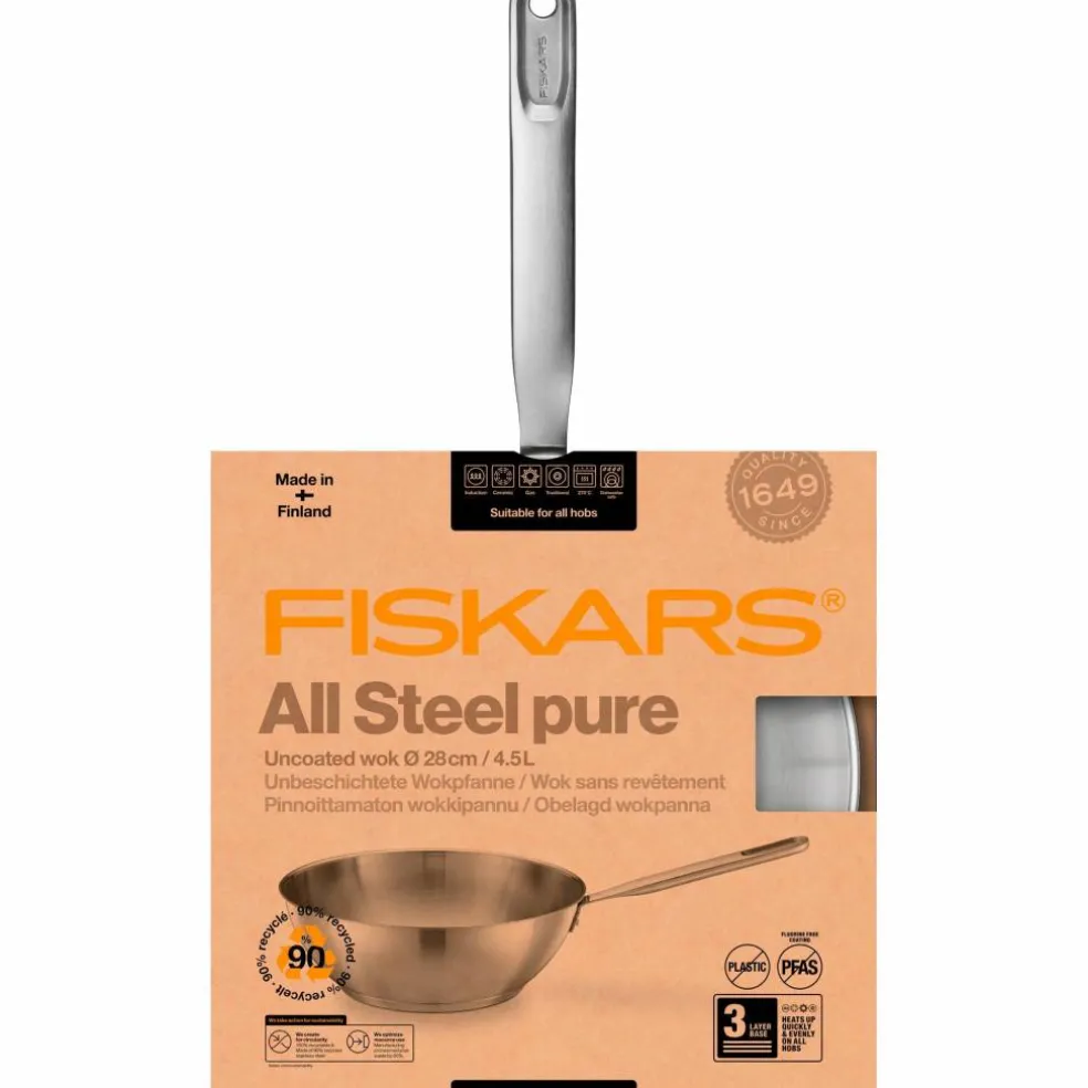 All Steel Pure Wok, 28 cm