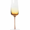 Amber' Munnblåst champagneglass
