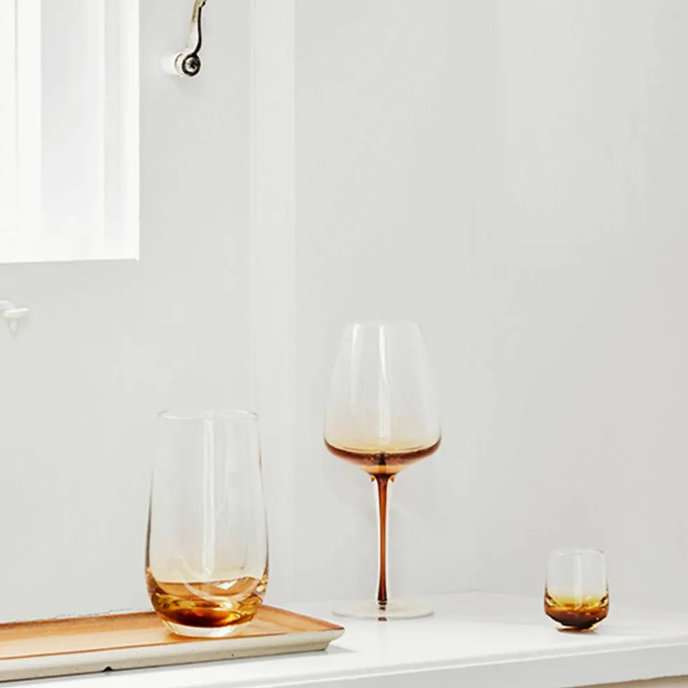 Amber' Munnblåst hvitvinsglass