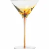 Amber' Munnblåst martiniglass