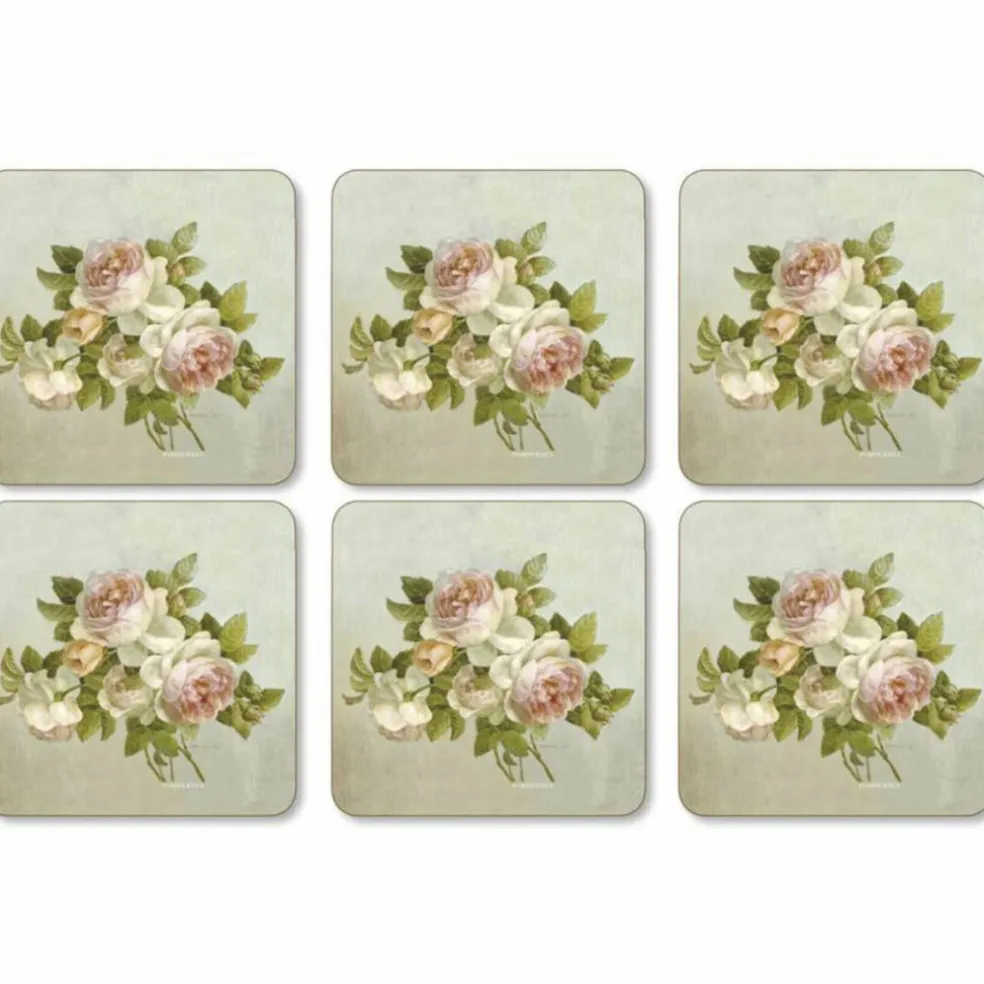 Antique Rose Glassunderlag 6-pack