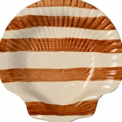 Armona Stripe serveringsfat 23,5 cm, mørkebrun/hvit
