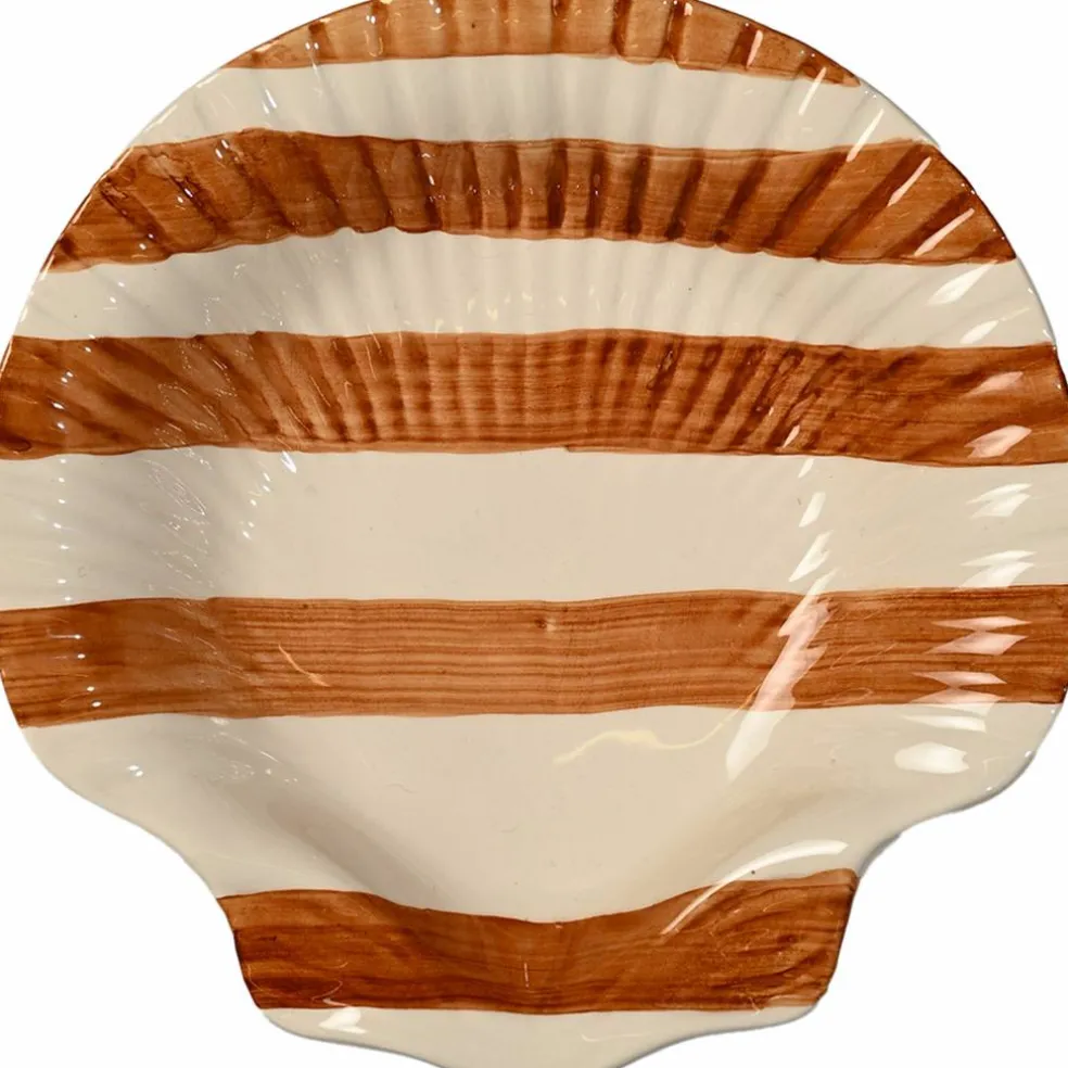 Armona Stripe serveringsfat 23,5 cm, mørkebrun/hvit