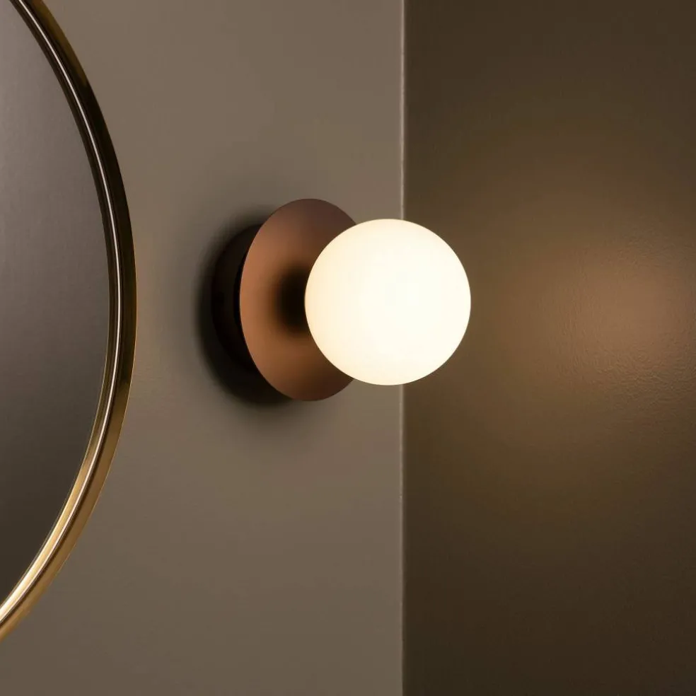 Art Deco vegglampe, bronse/hvit