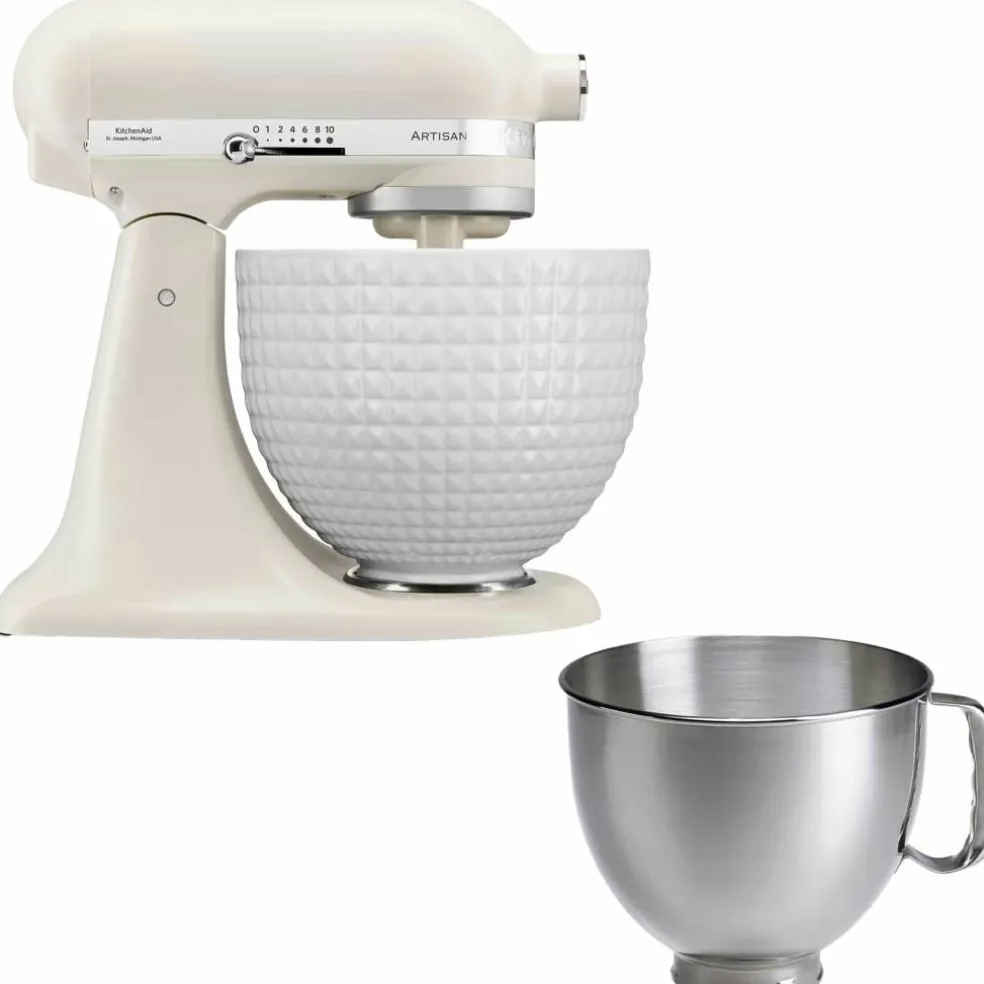 Artisan KSM156CXEPL kjøkkenmaskin 4,7 liter, white on white + rustfri bolle