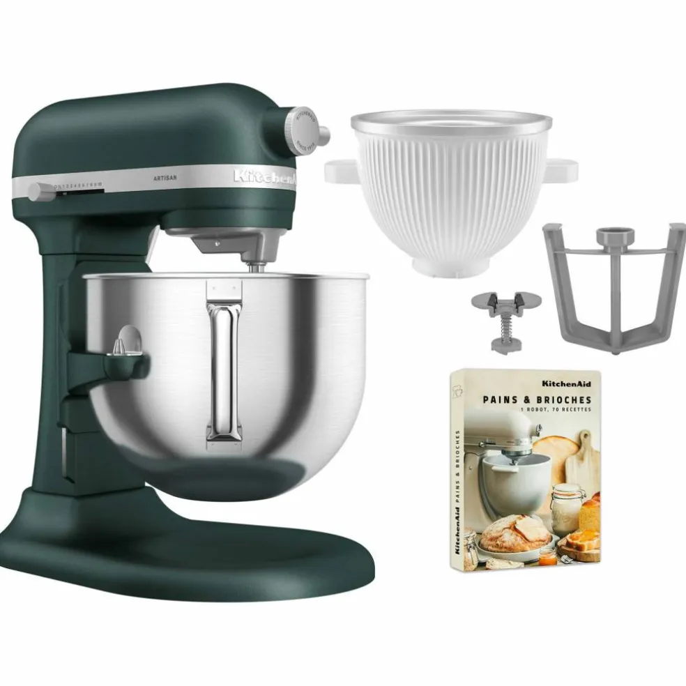Artisan 5KSM70SHXE kjøkkenmaskin 6,6 liter + 5KSMICM Ice Cream Maker, pebbled palm