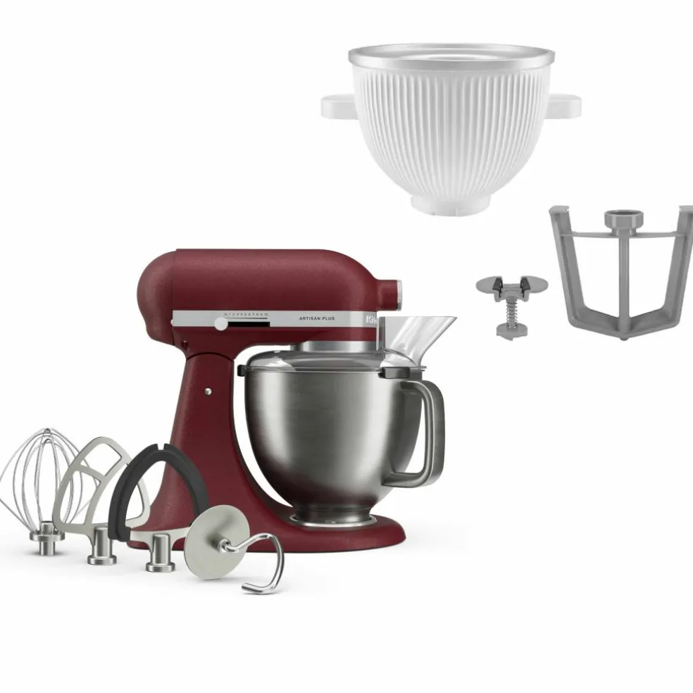 Artisan Plus kjøkkenmaskin med iskremtilbehør, pebbled palm
