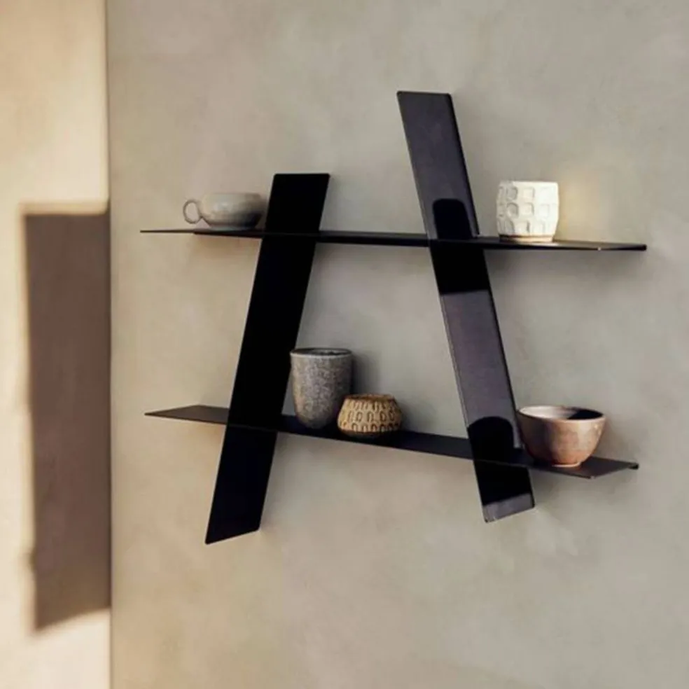 A-Shelf svart stål, medium