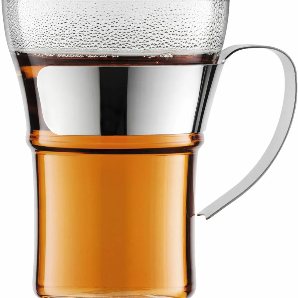 ASSAM Kaffeglass med krom hank, 2 stk. - 0,35 l