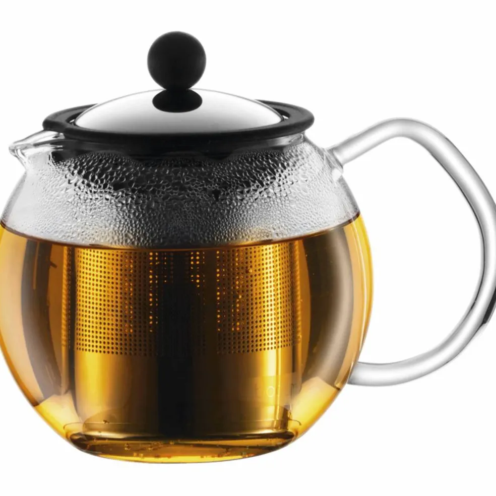 ASSAM Tekanne med glasshåndtak og stålfilter, 0,5 l
