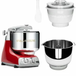 Assistent Original AKM 6230 kjøkkenmaskin med iskremtilbehør og ekstra vispeskål, black chrome