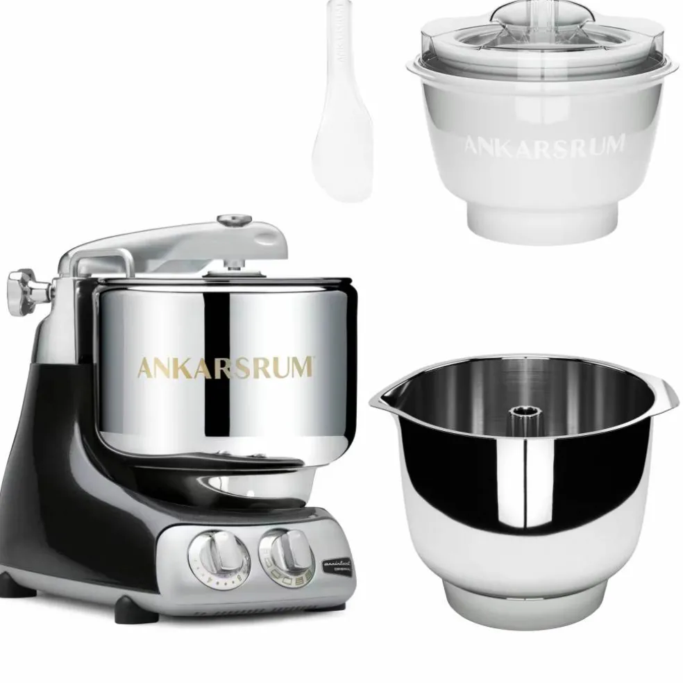 Assistent Original AKM 6230 kjøkkenmaskin med iskremtilbehør og ekstra vispeskål, light creme