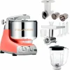 Assistent Original AKM 6230 kjøkkenmaskin med kjøttkvern, skjæretilbehør og blenderkanne, rød