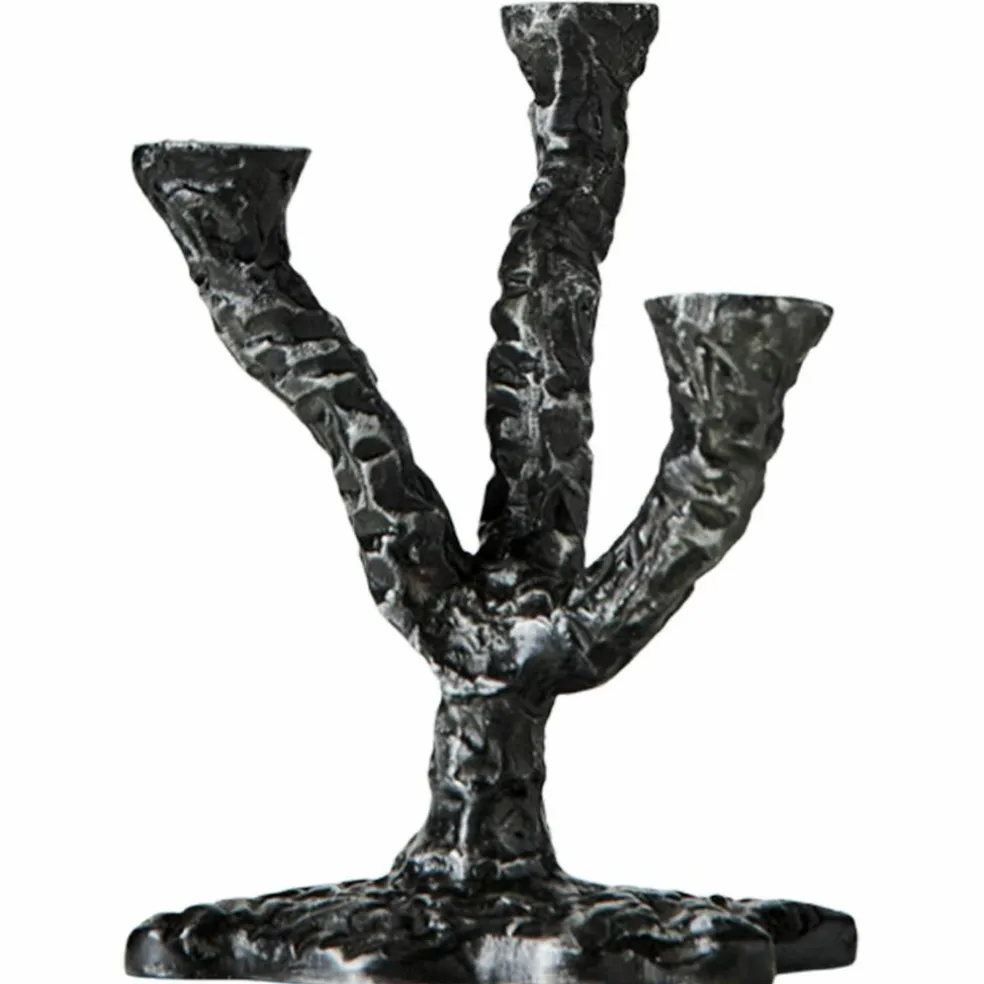 Ava lysestake, antique dark grey