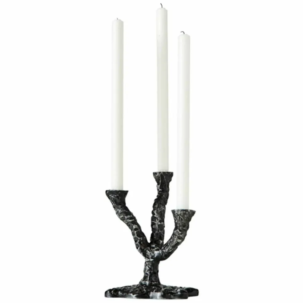 Ava lysestake, antique dark grey