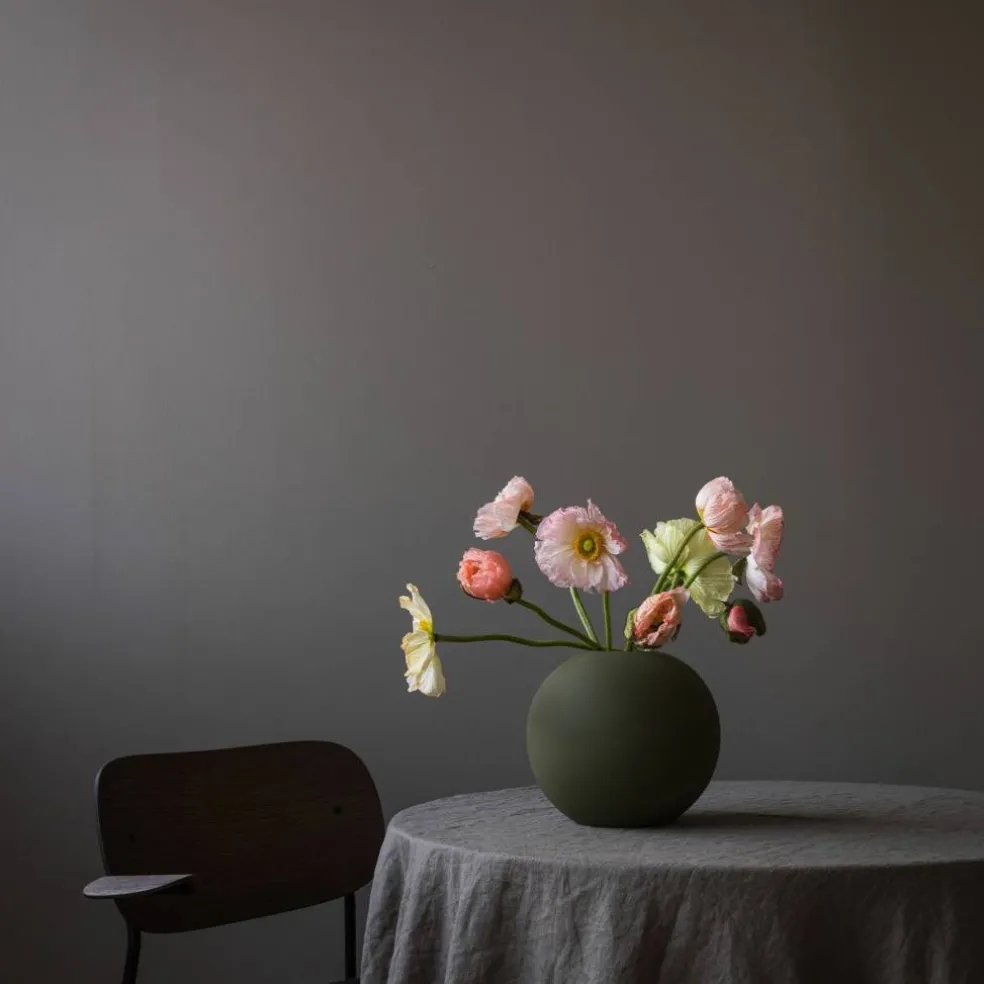 Ball vase, 20 cm, olive