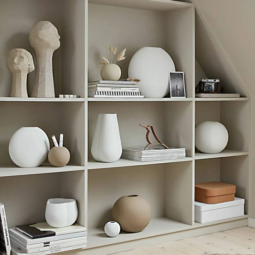 Ball vase, 20 cm, white