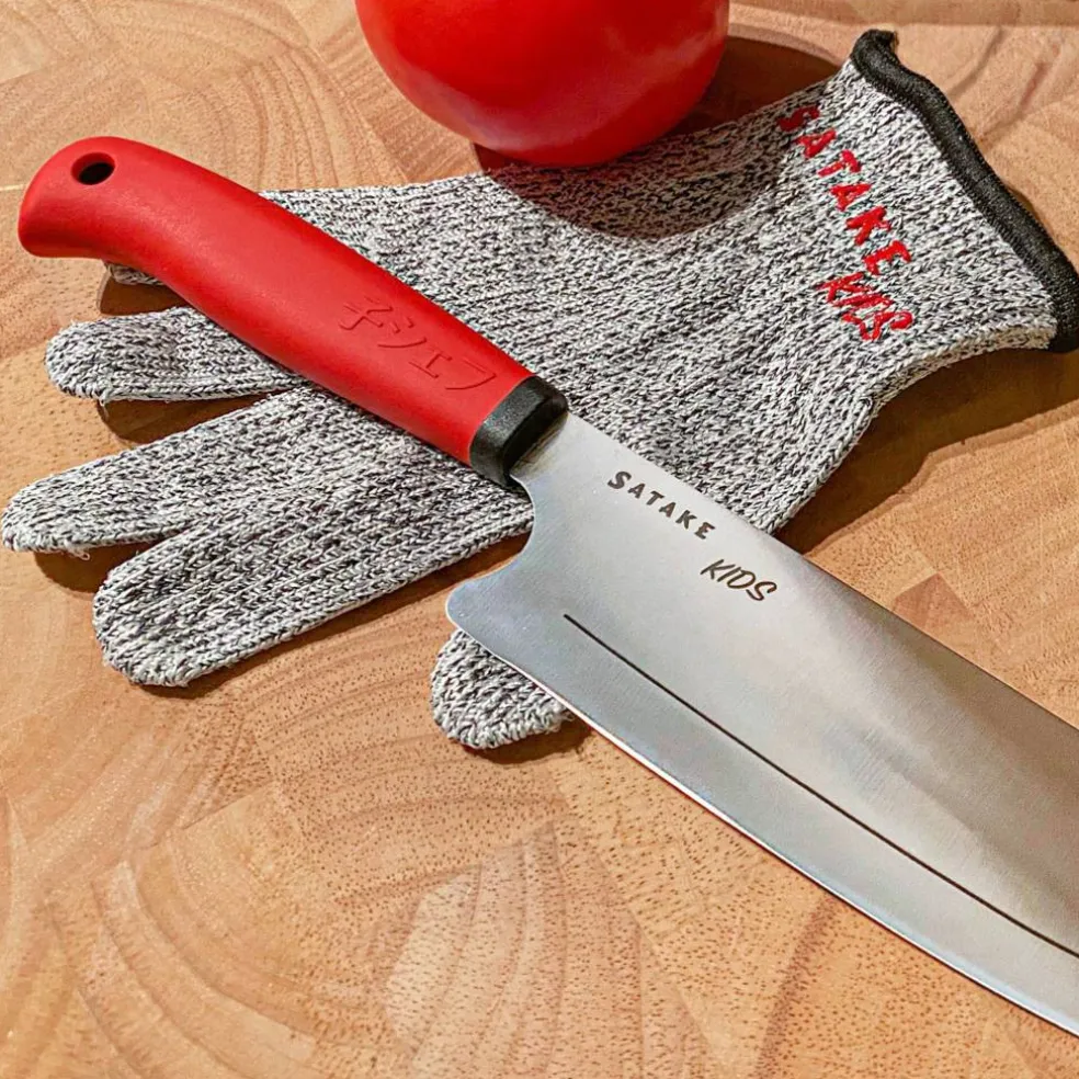 Barnekniv og skjærefast hanske