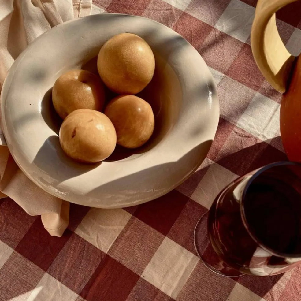 Bertel bordduk 180x145 cm, brun/aprikot