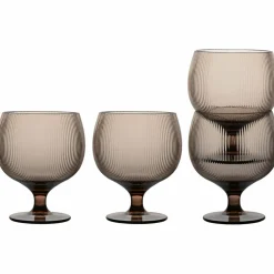Billi vinglass 4-pakning, brun