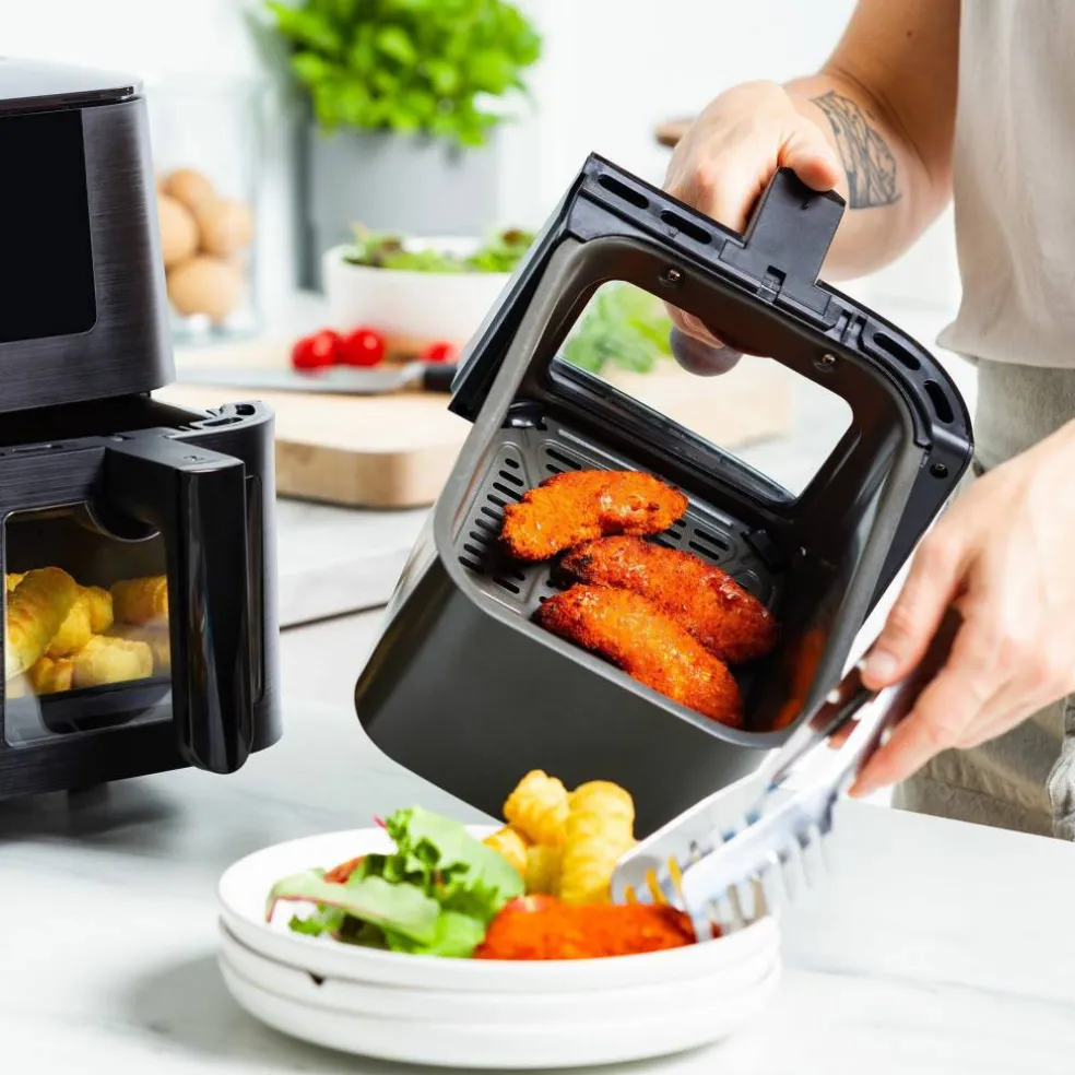 Bistro airfryer 8 liter, 2 kurver