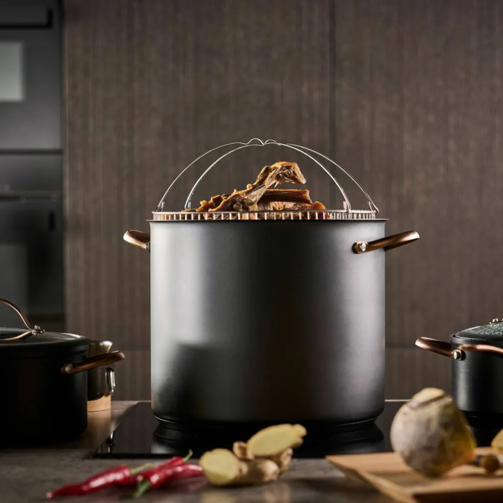 Black Copper gryte med dampkurv 18 liter