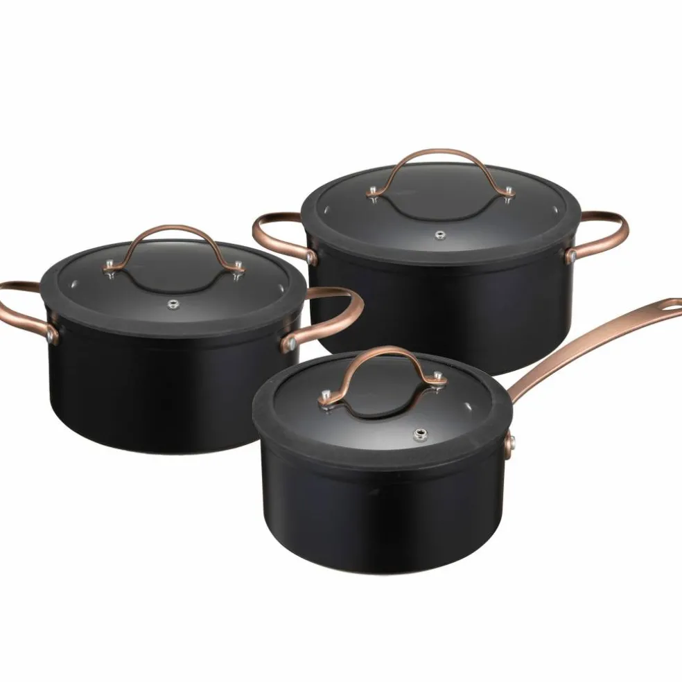 Black Copper grytesett 3 deler 1,5 / 3 / 4,9 liter