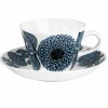Blå Aster kaffekopp med skål, 15 cl