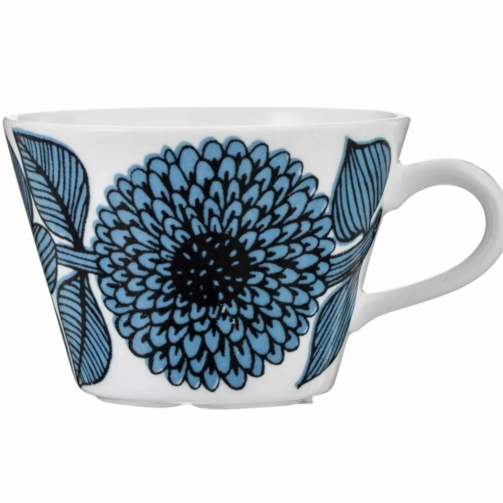 Blå Aster kaffekopp med skål, 15 cl