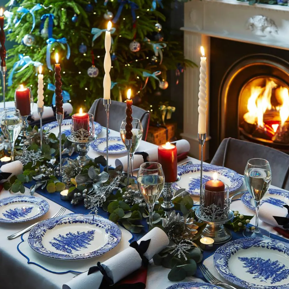 Blue Italian Christmas Tree tallerken 27 cm