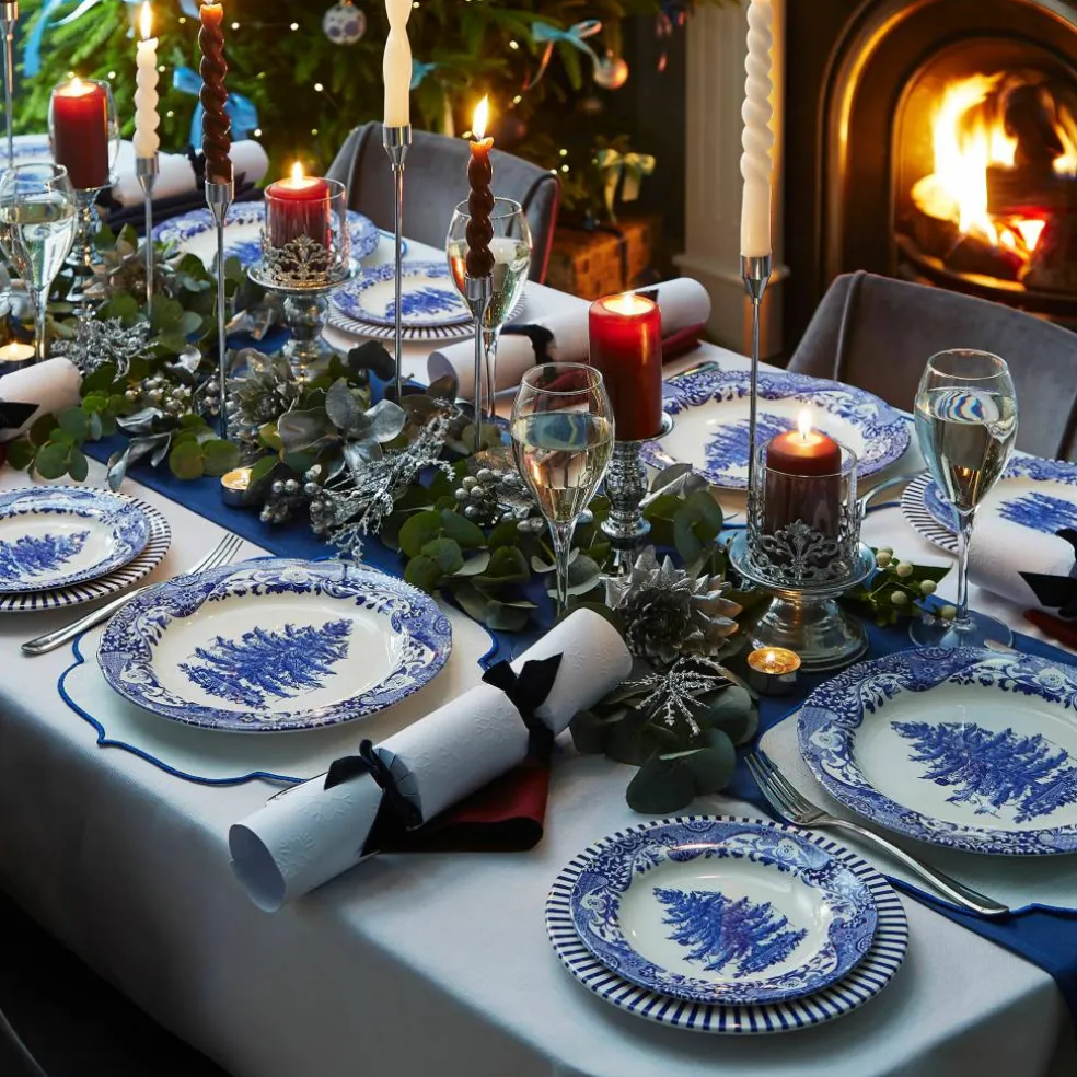 Blue Italian Christmas Tree tallerken 27 cm