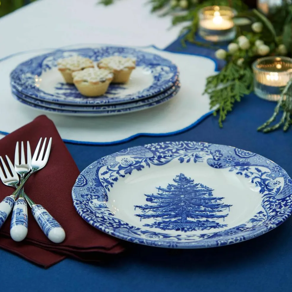 Blue Italian Christmas Tree tallerken 20 cm
