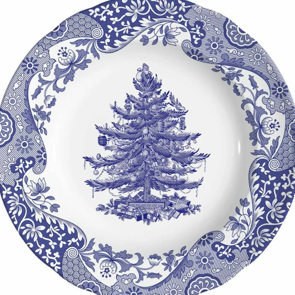 Blue Italian Christmas Tree tallerken 20 cm