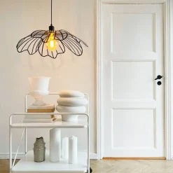 Blumen pendellampe, pearl white