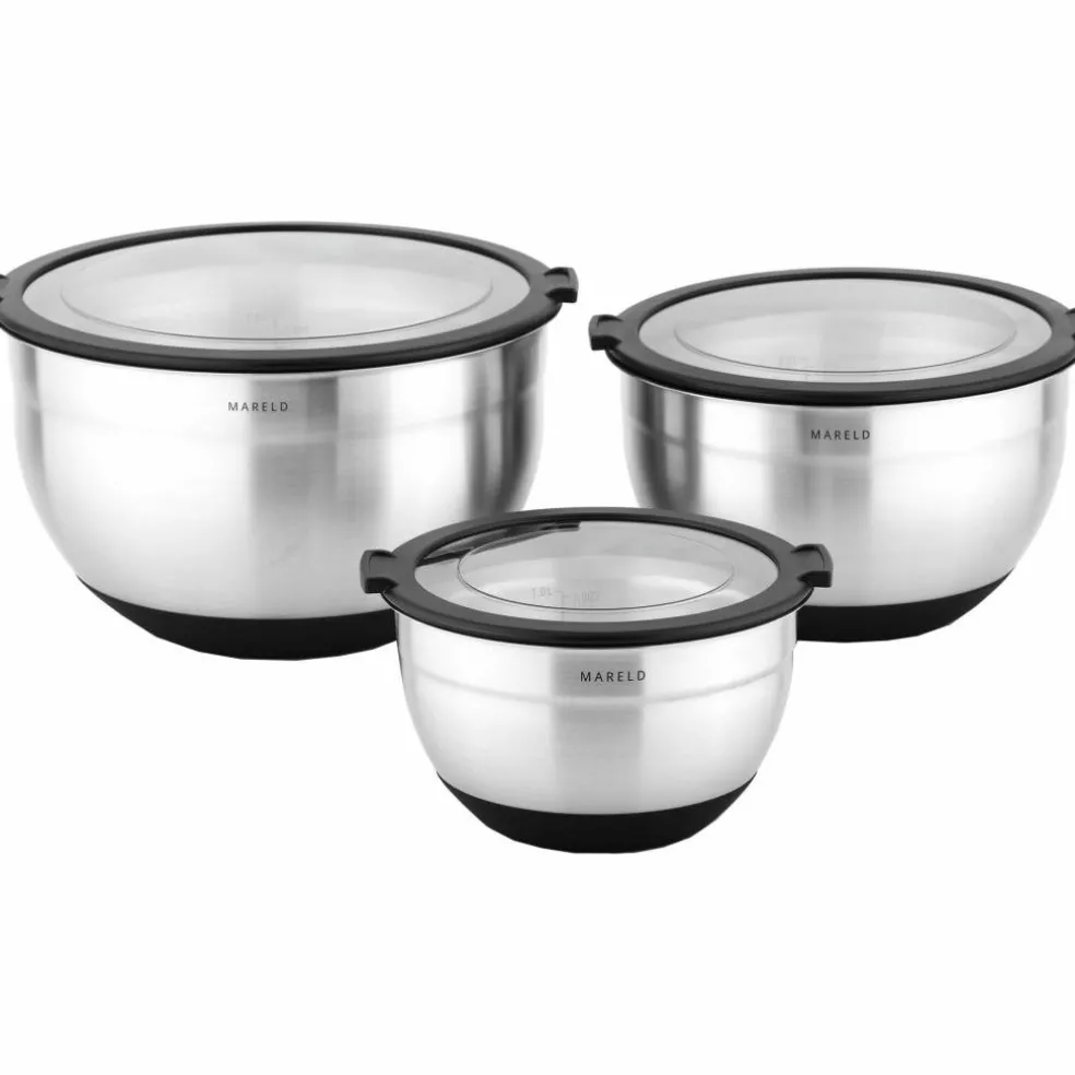 Boller i rustfritt stål, 3 stk