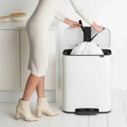 Bo pedalbøtte 60 liter, hvit